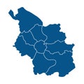 Outline blue map of Cologne